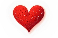 Hand-drawn heart love red white background. AI generated Image by rawpixel.