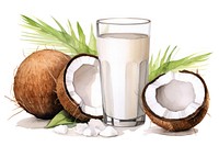 Coconut drink fruit plant food. AI generated Image by rawpixel.