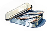 Tinned sardine fish white background freshness. AI generated Image by rawpixel.