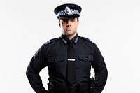 Police man officer adult white background. 