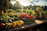 Farm outdoors nature fruit. AI generated Image by rawpixel.