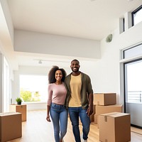 Moving house cardboard adult men. 