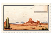 Stamped postcard landscape semi-arid outdoors. AI generated Image by rawpixel.