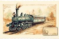 Stamped postcard locomotive vehicle railway. 