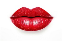 Lipstick cosmetics shiny red. 