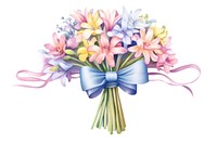 Flower ribbon plant white background. 