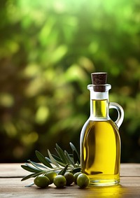 Olive oil bottle food refreshment. AI generated Image by rawpixel.