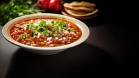 Pozole plate food soup. 