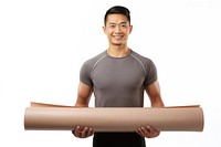 Adult man white background exercising. AI generated Image by rawpixel.