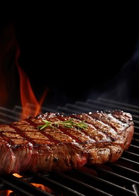 Grilling steak cooking meat beef. AI generated Image by rawpixel.