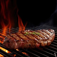 Grilling steak cooking meat beef. AI generated Image by rawpixel.