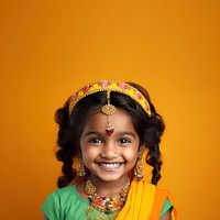 Indian little girl necklace portrait jewelry. 