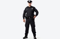 Police woman adult white background protection. AI generated Image by rawpixel.