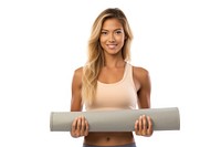 Tanned asian woman holding adult yoga. AI generated Image by rawpixel.
