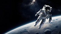 Spacewalk astronomy exploration futuristic. 