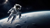 Spacewalk astronomy exploration futuristic. 