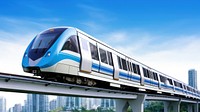 SkyTrain monorail vehicle railway. AI generated Image by rawpixel.