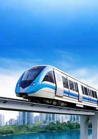 SkyTrain monorail vehicle railway. AI generated Image by rawpixel.