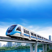 SkyTrain train monorail vehicle. AI generated Image by rawpixel.