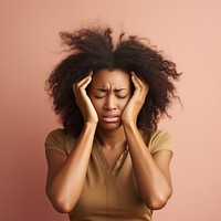 Black woman distressed portrait adult photo. 