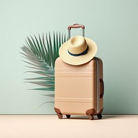 Suitcase luggage hat container. AI generated Image by rawpixel.