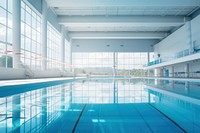 Swimming pool indoor stadium transportation architecture reflection. 