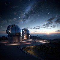 Planetary observation Extremely Large Telescope architecture observatory landscape. 