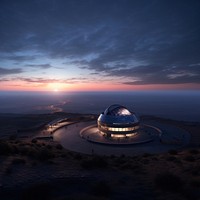 Planetary observation Extremely Large Telescope architecture observatory landscape. AI generated Image by rawpixel.