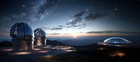 Planetary observation Extremely Large Telescope architecture observatory landscape. 