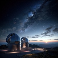 Planetary observation Extremely Large Telescope architecture observatory landscape. 