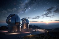 Planetary observation Extremely Large Telescope architecture observatory landscape. 