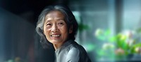 Senior Asian woman smile portrait adult. 