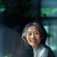 Senior Asian woman smile portrait adult. 