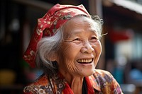 Senior Asian woman smile portrait adult. 