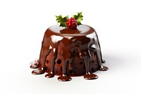 Christmas pudding chocolate dessert berry fruit. AI generated Image by rawpixel.
