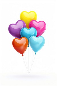 Balloon shape heart white background. 