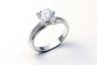 Ring diamond platinum gemstone. 