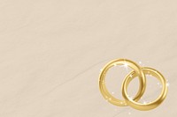 Gold wedding rings background, 3D sparkly jewelry illustration