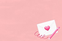 Valentine's love letter background, cute 3D remix