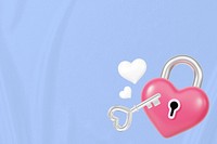 Valentine's heart padlock background, 3D love remix