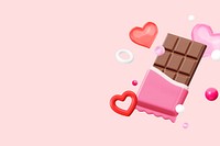 Valentine's chocolate bar background, 3D love remix