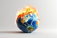 Earth 3d illustration fire sphere. AI generated Image by rawpixel.