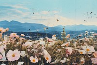 Background landscape flower mountain. AI generated Image by rawpixel.