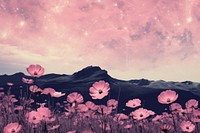 Clean background landscape flower mountain. 