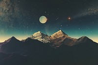 Background landscape mountain night. AI generated Image by rawpixel.