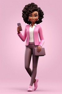 Woman wearing pink suit footwear doll toy. 