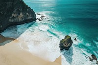 Kelingking Beach beach outdoors nature. 