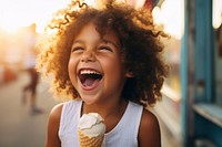 Girl laughing child cream. AI generated Image by rawpixel.