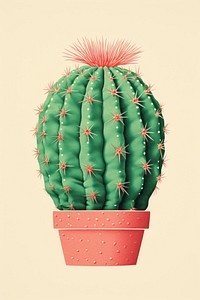 Cactus plant art flowerpot. AI generated Image by rawpixel.
