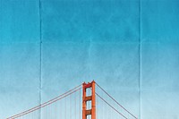 Golden Gate bridge, paper textured image